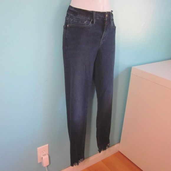 Frame Denim 28 Le Skinny De Jeanne Classic Mid Rise Skinny Frayed Tapered Hem - Picture 1 of 15